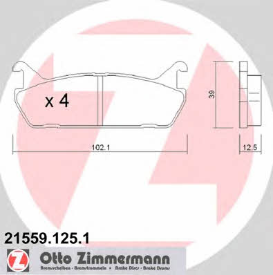 Otto Zimmermann 21559.125.1 Scheibenbremsbeläge, Set 215591251: Kaufen Sie zu einem guten Preis in Polen bei 2407.PL!