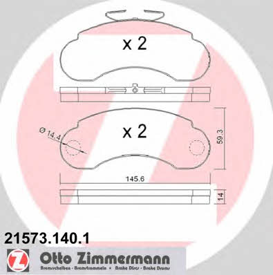 Otto Zimmermann 21573.140.1 Тормозные колодки дисковые, комплект 215731401: Отличная цена - Купить в Польше на 2407.PL!