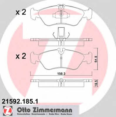 Otto Zimmermann 21592.185.1 Тормозные колодки дисковые, комплект 215921851: Отличная цена - Купить в Польше на 2407.PL!