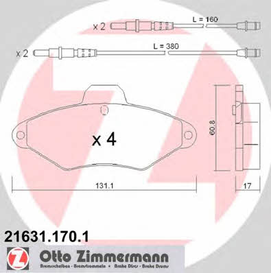 Otto Zimmermann 21631.170.1 Тормозные колодки дисковые, комплект 216311701: Отличная цена - Купить в Польше на 2407.PL!