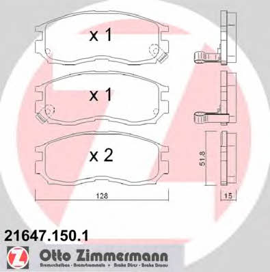 Otto Zimmermann 21647.150.1 Brake Pad Set, disc brake 216471501: Buy near me at 2407.PL in Poland at an Affordable price!