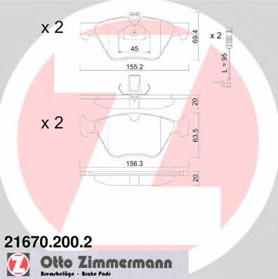 Otto Zimmermann 21670.200.2 Scheibenbremsbeläge, Set 216702002: Kaufen Sie zu einem guten Preis in Polen bei 2407.PL!