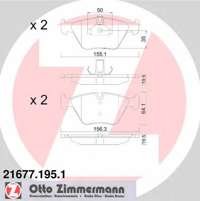 Otto Zimmermann 21677.195.1 Тормозные колодки дисковые, комплект 216771951: Отличная цена - Купить в Польше на 2407.PL!
