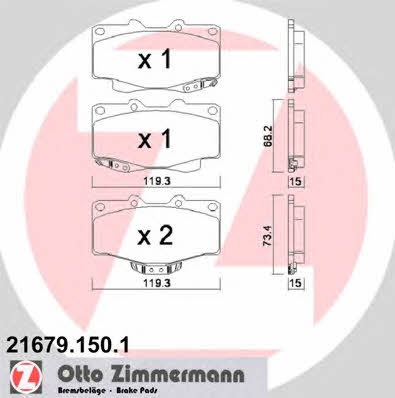 Otto Zimmermann 21679.150.1 Тормозные колодки дисковые, комплект 216791501: Отличная цена - Купить в Польше на 2407.PL!