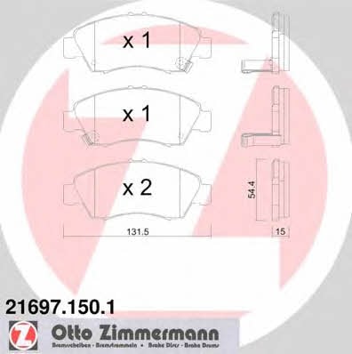 Otto Zimmermann 21697.150.1 Гальмівні колодки, комплект 216971501: Купити у Польщі - Добра ціна на 2407.PL!
