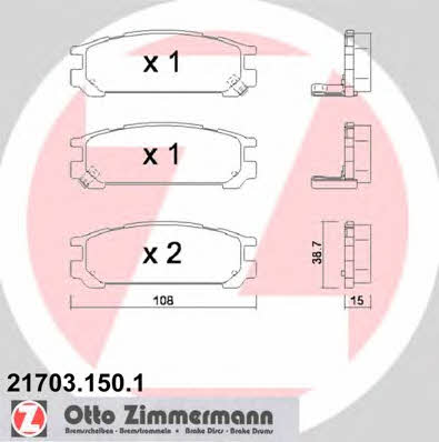 Otto Zimmermann 21703.150.1 Brake Pad Set, disc brake 217031501: Buy near me at 2407.PL in Poland at an Affordable price!