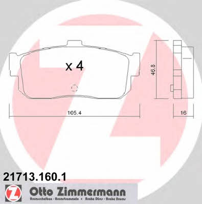 Otto Zimmermann 21713.160.1 Тормозные колодки дисковые, комплект 217131601: Отличная цена - Купить в Польше на 2407.PL!