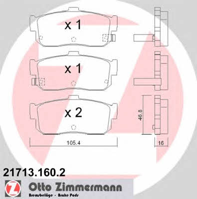 Otto Zimmermann 21713.160.2 Тормозные колодки дисковые, комплект 217131602: Купить в Польше - Отличная цена на 2407.PL!