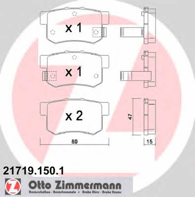 Otto Zimmermann 21719.150.1 Тормозные колодки дисковые, комплект 217191501: Отличная цена - Купить в Польше на 2407.PL!