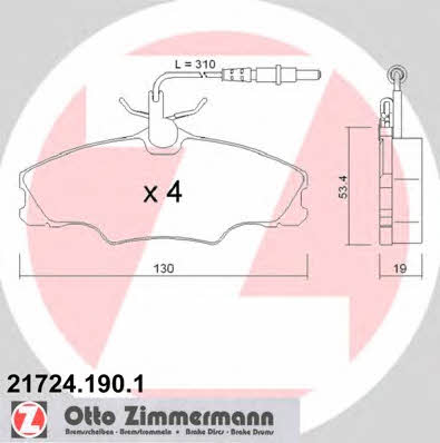 Otto Zimmermann 21724.190.1 Brake Pad Set, disc brake 217241901: Buy near me in Poland at 2407.PL - Good price!