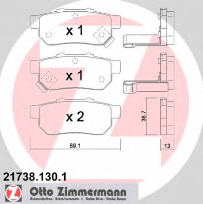 Otto Zimmermann 21738.130.1 Тормозные колодки дисковые, комплект 217381301: Отличная цена - Купить в Польше на 2407.PL!