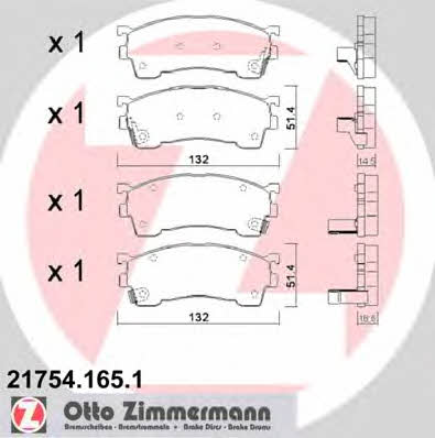 Otto Zimmermann 21754.165.1 Brake Pad Set, disc brake 217541651: Buy near me in Poland at 2407.PL - Good price!