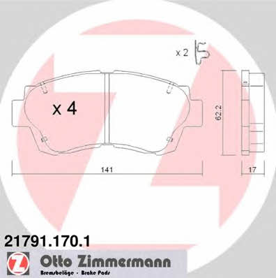 Otto Zimmermann 21791.170.1 Тормозные колодки дисковые, комплект 217911701: Отличная цена - Купить в Польше на 2407.PL!