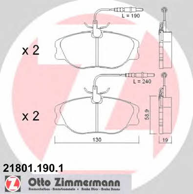 Otto Zimmermann 21801.190.1 Тормозные колодки дисковые, комплект 218011901: Отличная цена - Купить в Польше на 2407.PL!