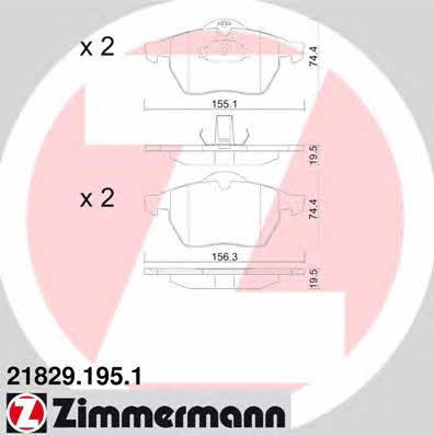 Otto Zimmermann 21829.195.1 Brake Pad Set, disc brake 218291951: Buy near me in Poland at 2407.PL - Good price!