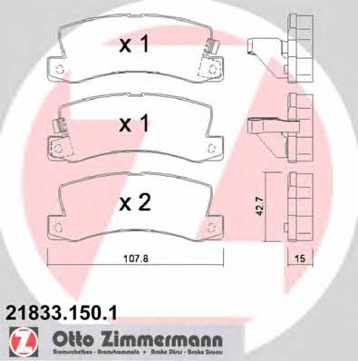 Otto Zimmermann 21833.150.1 Тормозные колодки дисковые, комплект 218331501: Отличная цена - Купить в Польше на 2407.PL!