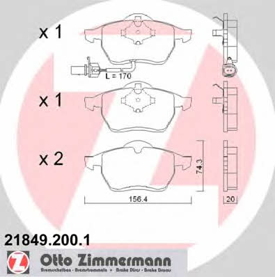 Otto Zimmermann 21849.200.1 Гальмівні колодки, комплект 218492001: Приваблива ціна - Купити у Польщі на 2407.PL!