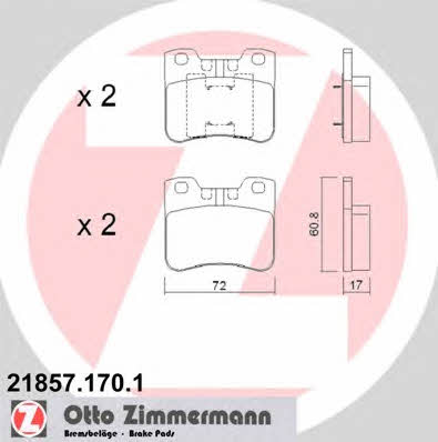 Otto Zimmermann 21857.170.1 Тормозные колодки дисковые, комплект 218571701: Отличная цена - Купить в Польше на 2407.PL!
