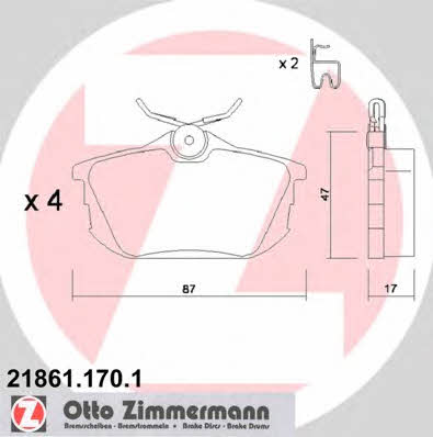Otto Zimmermann 21861.170.1 Тормозные колодки дисковые, комплект 218611701: Отличная цена - Купить в Польше на 2407.PL!