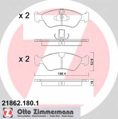 Otto Zimmermann 21862.180.1 Brake Pad Set, disc brake 218621801: Buy near me in Poland at 2407.PL - Good price!