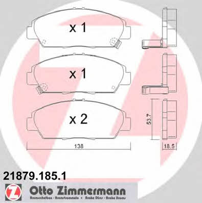 Otto Zimmermann 21879.185.1 Тормозные колодки дисковые, комплект 218791851: Отличная цена - Купить в Польше на 2407.PL!