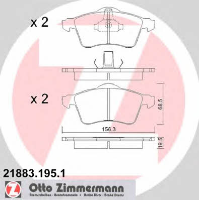 Otto Zimmermann 21883.195.1 Brake Pad Set, disc brake 218831951: Buy near me in Poland at 2407.PL - Good price!