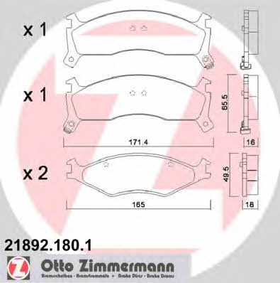 Otto Zimmermann 21892.180.1 Brake Pad Set, disc brake 218921801: Buy near me in Poland at 2407.PL - Good price!
