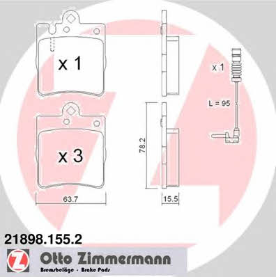 Otto Zimmermann 21898.155.2 Brake Pad Set, disc brake 218981552: Buy near me in Poland at 2407.PL - Good price!