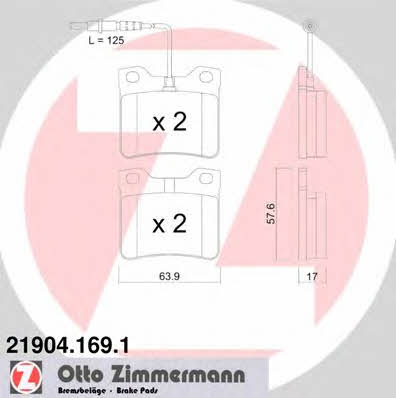 Otto Zimmermann 21904.169.1 Brake Pad Set, disc brake 219041691: Buy near me at 2407.PL in Poland at an Affordable price!