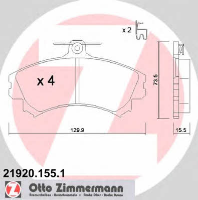 Otto Zimmermann 21920.155.1 Brake Pad Set, disc brake 219201551: Buy near me in Poland at 2407.PL - Good price!