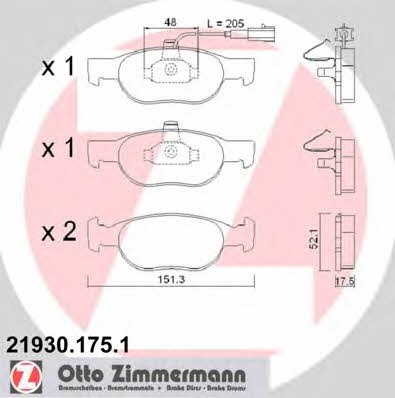 Otto Zimmermann 21930.175.1 Brake Pad Set, disc brake 219301751: Buy near me in Poland at 2407.PL - Good price!
