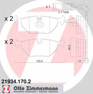 Otto Zimmermann 21934.170.2 Тормозные колодки дисковые, комплект 219341702: Отличная цена - Купить в Польше на 2407.PL!