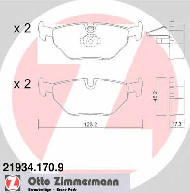 Otto Zimmermann 21934.170.9 Тормозные колодки дисковые, комплект 219341709: Отличная цена - Купить в Польше на 2407.PL!