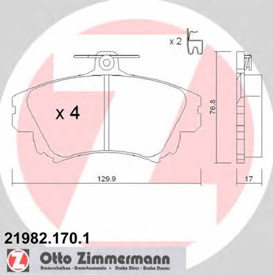Otto Zimmermann 21982.170.1 Brake Pad Set, disc brake 219821701: Buy near me in Poland at 2407.PL - Good price!