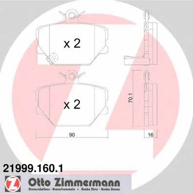 Otto Zimmermann 21999.160.1 Тормозные колодки дисковые, комплект 219991601: Отличная цена - Купить в Польше на 2407.PL!