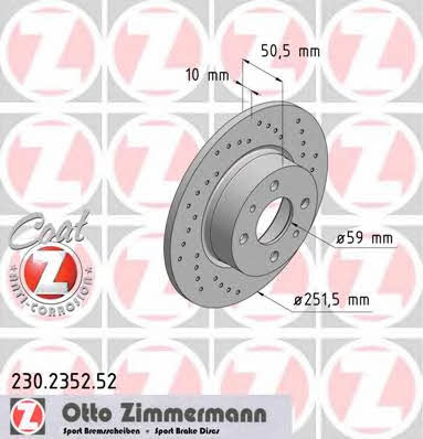 Otto Zimmermann 230.2352.52 Bremsscheibe 230235252: Bestellen Sie in Polen zu einem guten Preis bei 2407.PL!