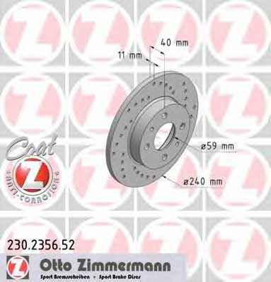 Otto Zimmermann 230.2356.52 Диск тормозной 230235652: Отличная цена - Купить в Польше на 2407.PL!