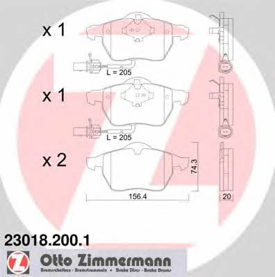 Otto Zimmermann 23018.200.1 Гальмівні колодки, комплект 230182001: Приваблива ціна - Купити у Польщі на 2407.PL!