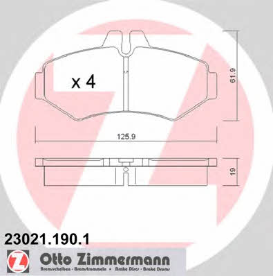 Otto Zimmermann 23021.190.1 Гальмівні колодки, комплект 230211901: Приваблива ціна - Купити у Польщі на 2407.PL!
