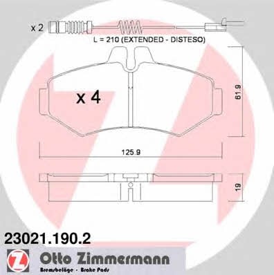Otto Zimmermann 23021.190.2 Brake Pad Set, disc brake 230211902: Buy near me in Poland at 2407.PL - Good price!
