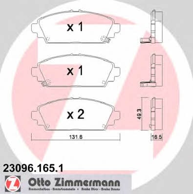 Otto Zimmermann 23096.165.1 Гальмівні колодки, комплект 230961651: Купити у Польщі - Добра ціна на 2407.PL!