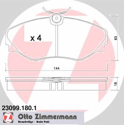 Otto Zimmermann 23099.180.1 Brake Pad Set, disc brake 230991801: Buy near me in Poland at 2407.PL - Good price!