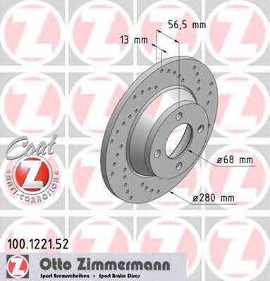 Otto Zimmermann 100.1221.52 Tarcza hamulcowa 100122152: Dobra cena w Polsce na 2407.PL - Kup Teraz!