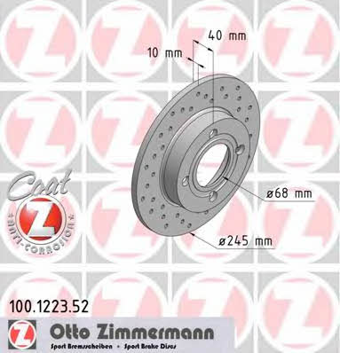 Otto Zimmermann 100.1223.52 Brake disc 100122352: Buy near me in Poland at 2407.PL - Good price!