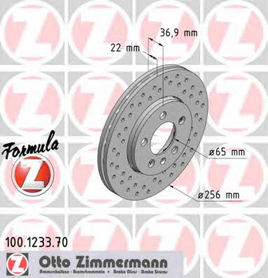 Otto Zimmermann 100.1233.70 Front brake disc ventilated 100123370: Buy near me in Poland at 2407.PL - Good price!