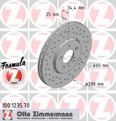 Otto Zimmermann 100.1235.70 Тормозной диск передний вентилируемый 100123570: Купить в Польше - Отличная цена на 2407.PL!