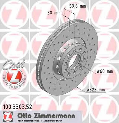 Otto Zimmermann 100.3303.52 Wentylowana przednia tarcza hamulcowa 100330352: Dobra cena w Polsce na 2407.PL - Kup Teraz!
