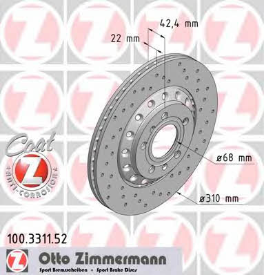 Otto Zimmermann 100.3311.52 Bremsscheibe 100331152: Kaufen Sie zu einem guten Preis in Polen bei 2407.PL!