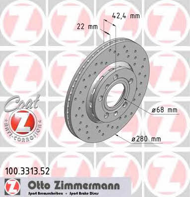 Otto Zimmermann 100.3313.52 Bremsscheibe 100331352: Kaufen Sie zu einem guten Preis in Polen bei 2407.PL!