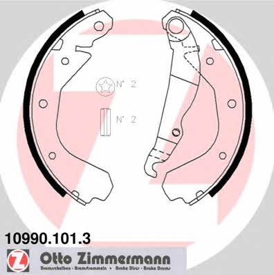 Otto Zimmermann 10990.101.3 Brake shoe set 109901013: Buy near me at 2407.PL in Poland at an Affordable price!